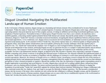 Essay on Disgust Unveiled: Navigating the Multifaceted Landscape of Human Emotion