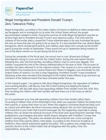 Essay on Impact of U.S. Immigration Policies on Families