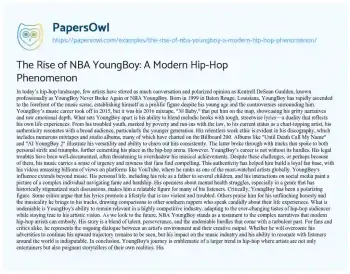 Essay on The Rise of NBA YoungBoy: a Modern Hip-Hop Phenomenon