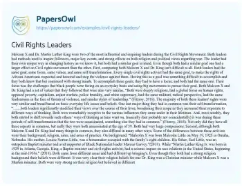 Essay on Civil Rights Leaders