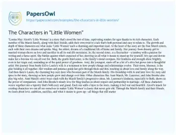 Essay on The Characters in “Little Women”