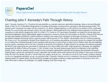 Essay on Charting John F. Kennedy’s Path through History