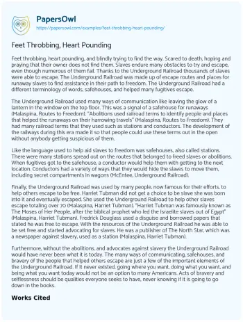 Essay on Feet Throbbing, Heart Pounding