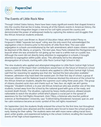 Essay on The Events of Little Rock Nine