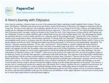 Essay on A Hero’s Journey with Odysseus