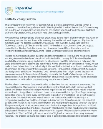 Essay on Earth-touching Buddha