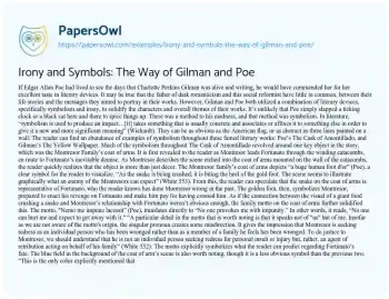 Essay on Irony and Symbols: the Way of Gilman and Poe