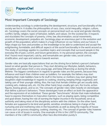 Essay on Most Important Concepts of Sociology