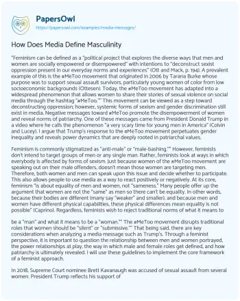 Essay on How does Media Define Masculinity