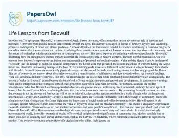 Essay on Life Lessons from Beowulf