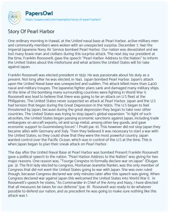 Essay on Story of Pearl Harbor