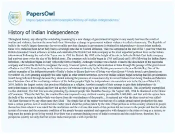 Essay on History of Indian Independence