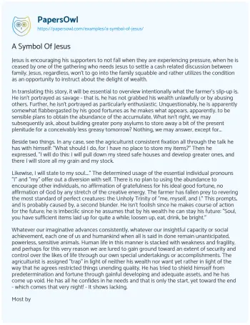 Essay on A Symbol of Jesus