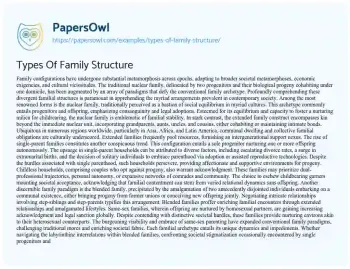 Essay on Types of Family Structure