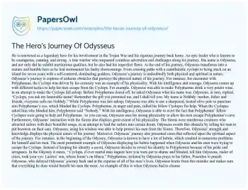 Essay on The Hero’s Journey of Odysseus