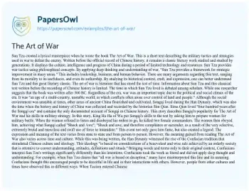 Essay on The Ten Arts of War