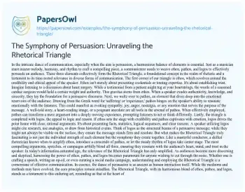 Essay on The Symphony of Persuasion: Unraveling the Rhetorical Triangle