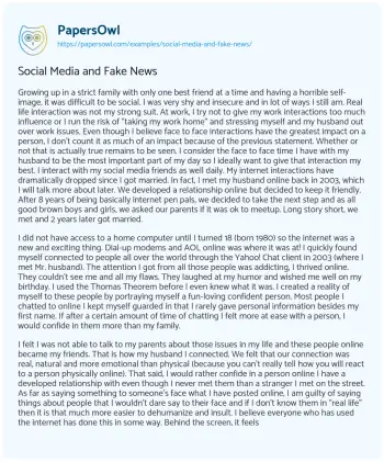 Essay on Social Media and Fake News