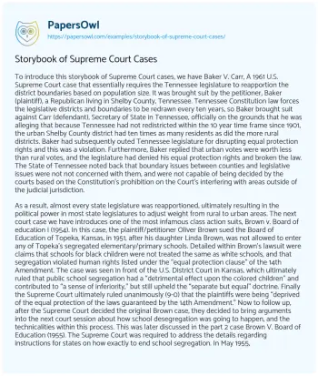 Essay on Storybook of Supreme Court Cases