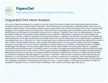 Essay on Unguarded Chris Heren Analysis