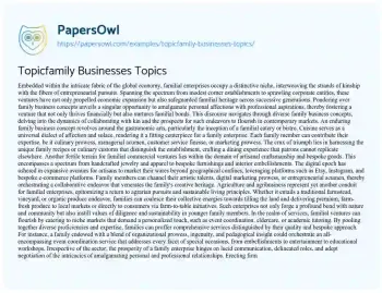 Essay on Topicfamily Businesses Topics