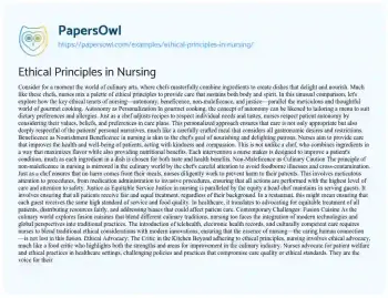 Essay on Ethical Principles in Nursing