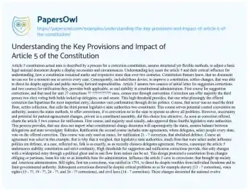 Essay on Understanding the Key Provisions and Impact of Article 5 of the Constitution