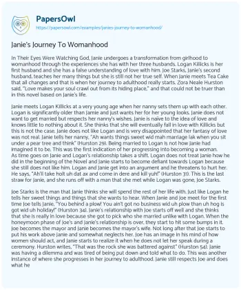 Essay on Janie’s Journey to Womanhood