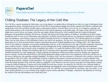 Essay on Chilling Shadows: the Legacy of the Cold War