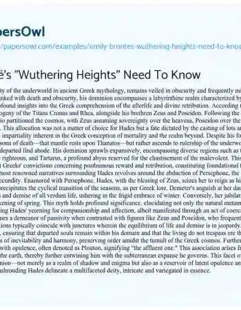 Essay on Emily Brontë’s “Wuthering Heights” Need to Know