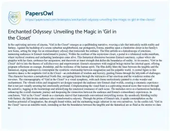 Essay on Enchanted Odyssey: Unveiling the Magic in ‘Girl in the Closet’