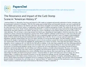 Essay on The Resonance and Impact of the Curb Stomp Scene in “American History X”