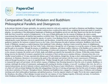 Essay on Comparative Study of Hinduism and Buddhism: Philosophical Parallels and Divergences