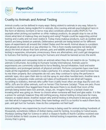 Essay on Ending Animal Testing: Ethical, Economic, and Scientific Perspectives