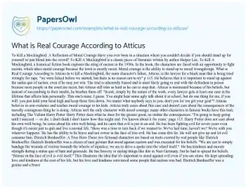 Essay on What is Real Courage According to Atticus