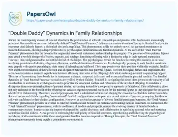 Essay on “Double Daddy” Dynamics in Family Relationships