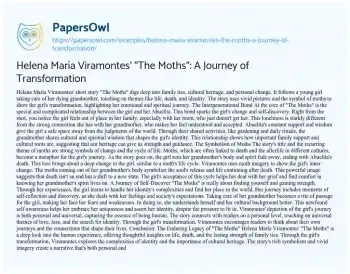 Essay on Helena María Viramontes’ “The Moths”: a Journey of Transformation