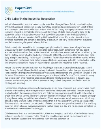 Essay on The Industrial Revolution: a Transformative Era in British History