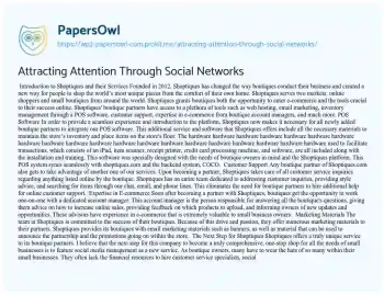 Essay on Attracting Attention through Social Networks