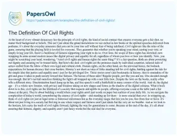 Essay on The Definition of Civil Rights