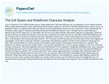 Essay on The Evil Queen and Maleficent Character Analysis