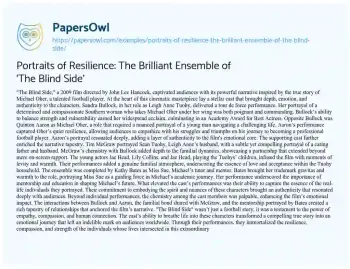 Essay on Portraits of Resilience: the Brilliant Ensemble of ‘The Blind Side’
