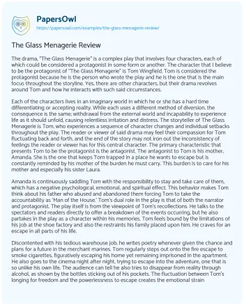 Essay on The Glass Menagerie Review