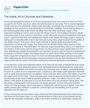 Essay on The Gothic Art in Churches and Cathedrals