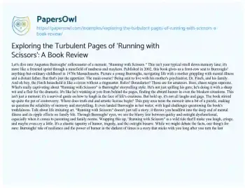 Essay on Exploring the Turbulent Pages of ‘Running with Scissors’: a Book Review