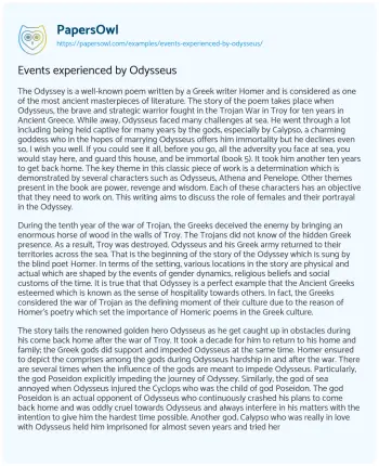 Essay on Events Experienced by Odysseus