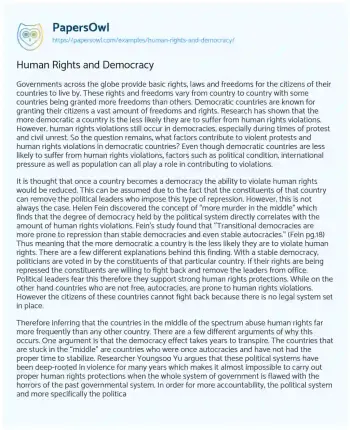 Essay on Human Rights and Democracy