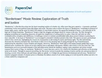 Essay on “Bordertown” Movie Review: Exploration of Truth and Justice