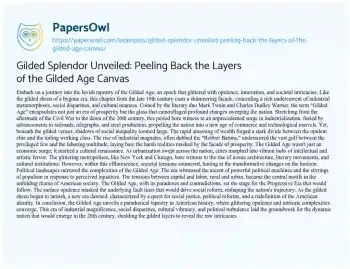 Essay on Gilded Splendor Unveiled: Peeling Back the Layers of the Gilded Age Canvas