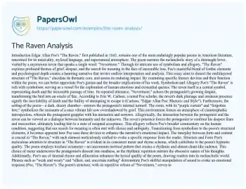 Essay on The Raven Analysis